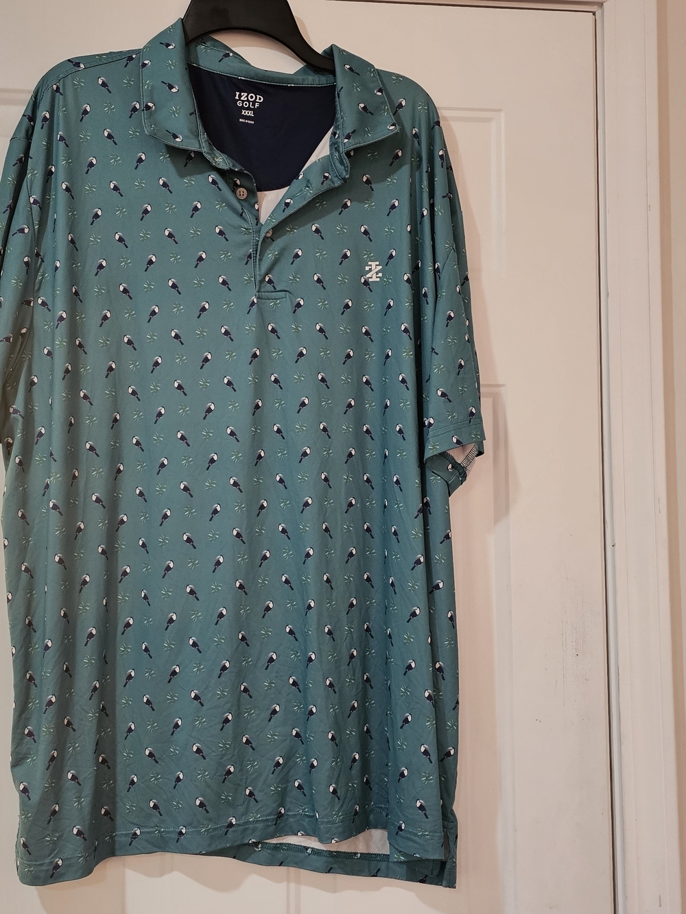 Izod Green Teal Polo with Small Bird Motif XXXĹ {Box16}